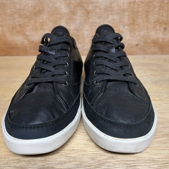 COPY - JOHN VARVATOS Reed 315 Black Leather White Rubber Sole Sneakers Men Size… - Picture 2 of 11